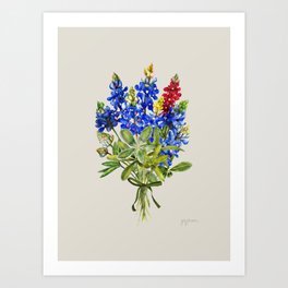 Bluebonnet Bouquet Art Print