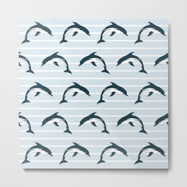 Dolphin pattern Metal Print