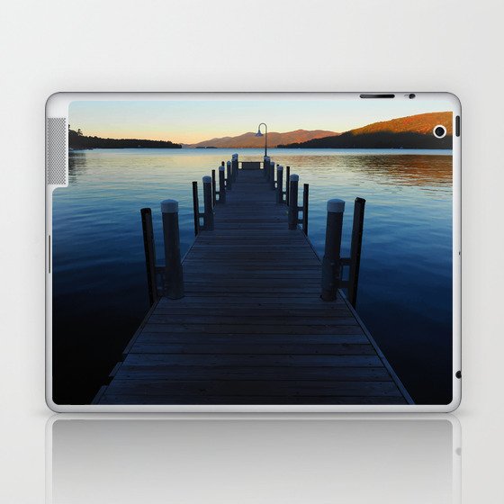 Autumn Sunset at Boat Dock on Lake George New York Laptop & iPad Skin