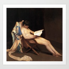 THE READING GIRL - THEODORE ROUSSEL  Art Print
