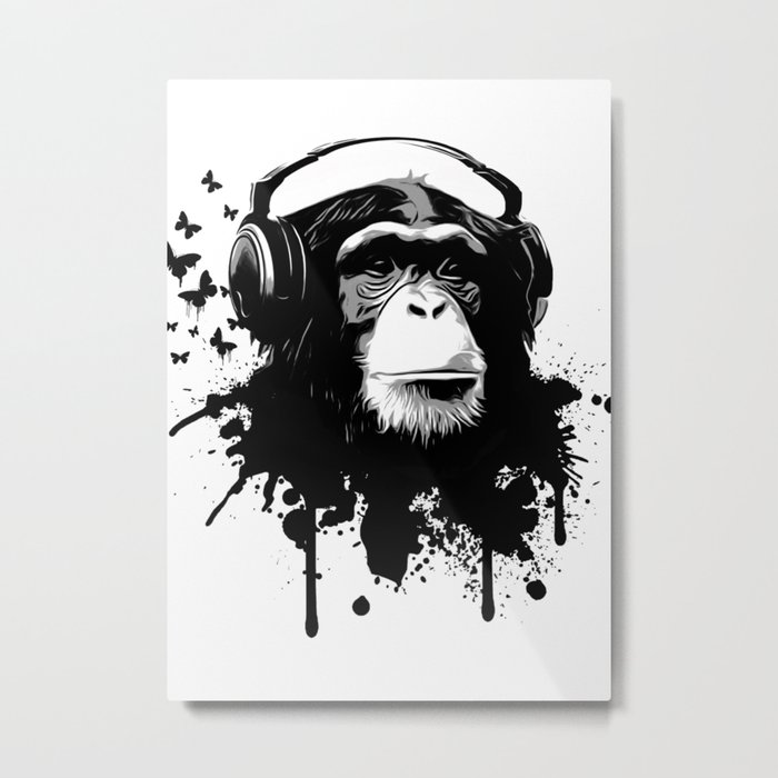 Monkey Business - White Metal Print
