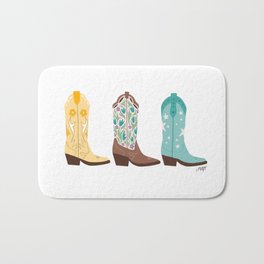 Cowboy Boots Illustration (Bright Palette) Bath Mat