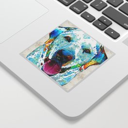Colorful Labrador Retriever Dog Art - Happiness by Sharon Cummings Sticker