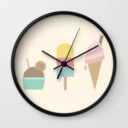 Ice Cream Wall Clock | Kitchen, Graphicdesign, Digital, Kids, Summervibe, Emoji, Pastel, Food, Children, Icecream 