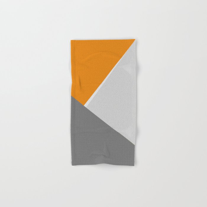 Orange And Gray Hand Bath Towel