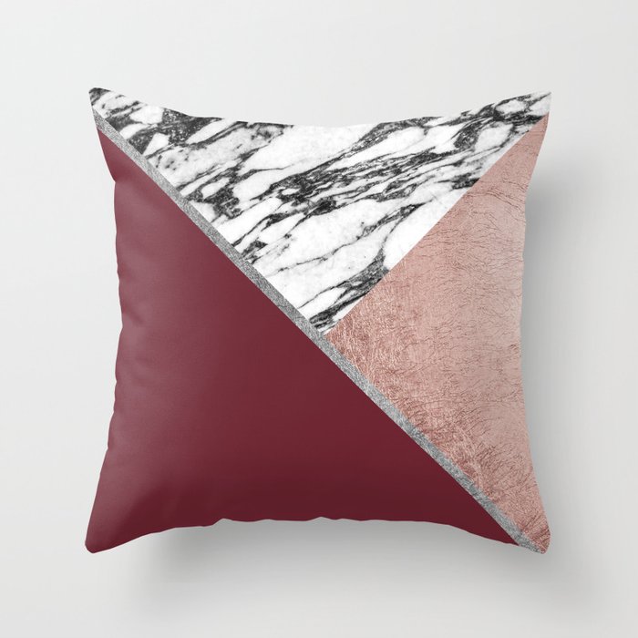 Rose gold online marble cushion