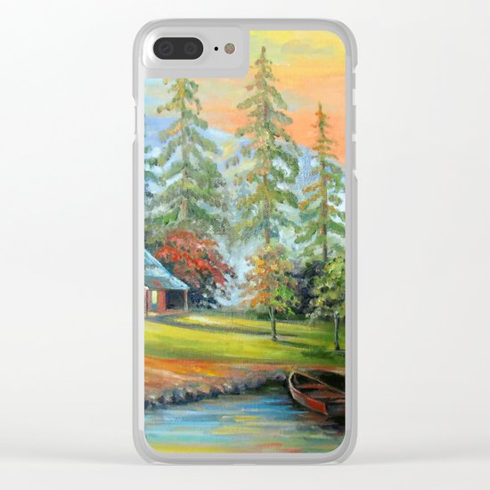 House at the mountain river Clear iPhone Case