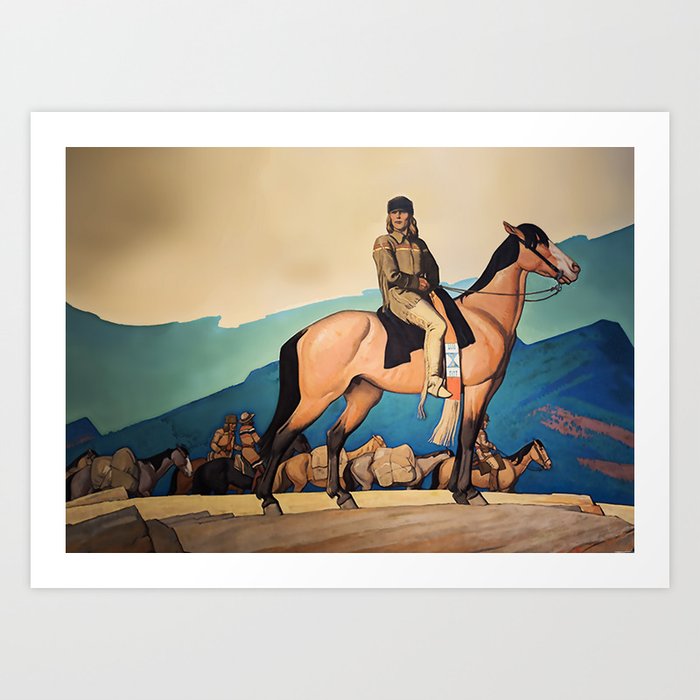 Kit Carson With Mountain Men by Maynard Dixon Art Print
