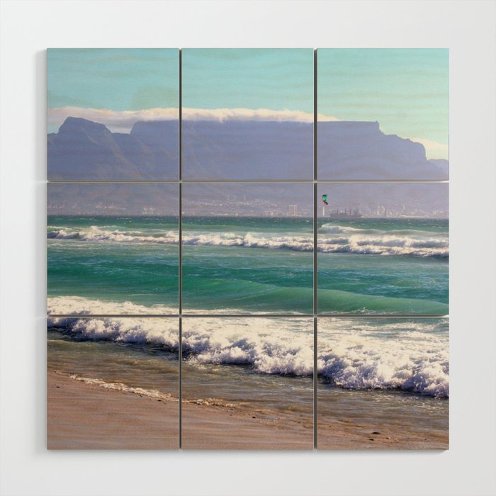 South Africa Photography - Ocean Waves At The Beach Wood Wall Art