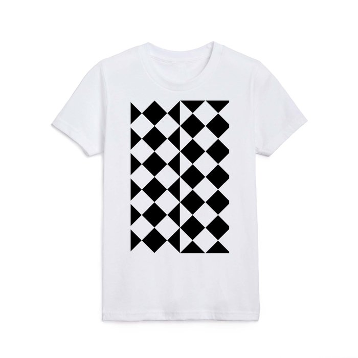 RETRO TILES (BLACK-WHITE) Kids T Shirt