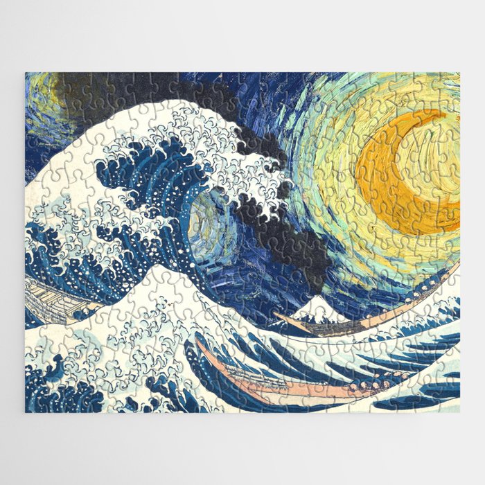 Starry Night Great Wave Jigsaw Puzzle by Photography by Anthony
