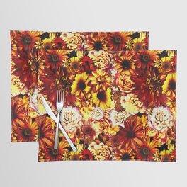 burnt orange floral bouquet aesthetic assemblage Placemat