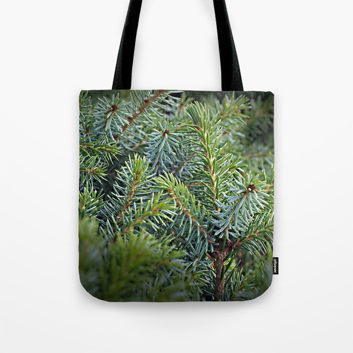 Green christmas tree Tote Bag