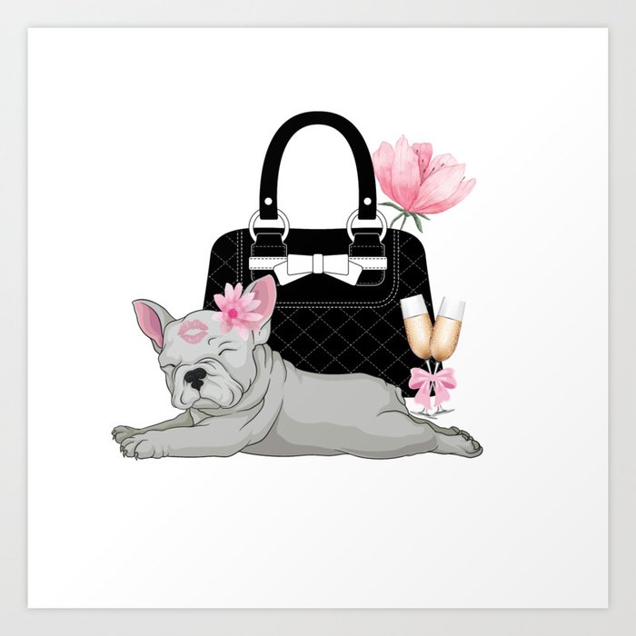 French Bulldog Fashion Art Print by Minimal Mind Society6