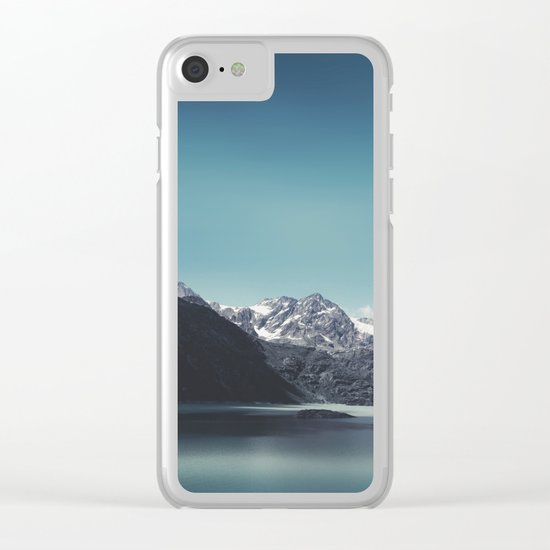 turquoise mountain lake Clear iPhone Case