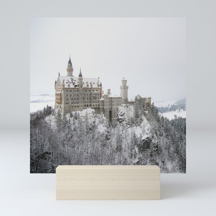 Germany Photography - Neuschwanstein Castle In The Cold Winter Mini Art Print