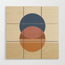 Abstraction_NEW_SUN_BLUE_CIRCLE_WAVE_HORIZON_POP_ART_0204A Wood Wall Art
