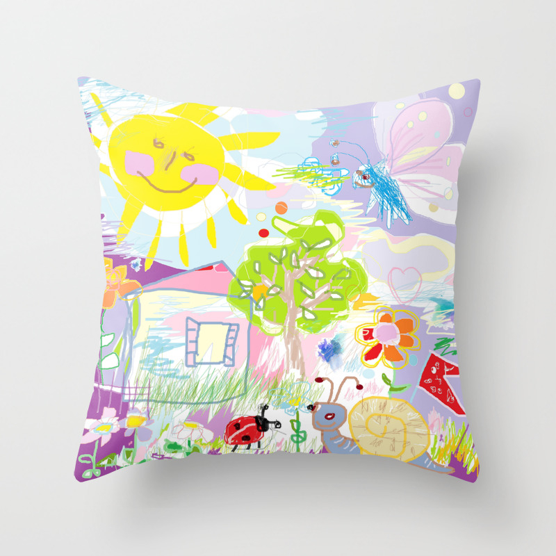 My Happy World Doodle For Children Room Nursery Home Decor Throw