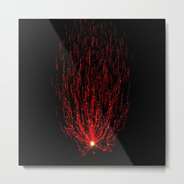 Red particle waves Metal Print | Magnetic, Pattern, Red, Digital, Graphicdesign, Abstract, Particles, Emitter, Waves 