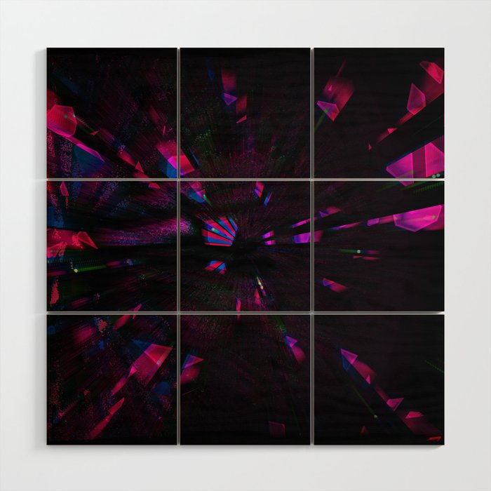 Pink motion glitch lines and speed  Wood Wall Art