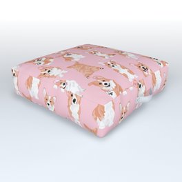 corgi pink Outdoor Floor Cushion