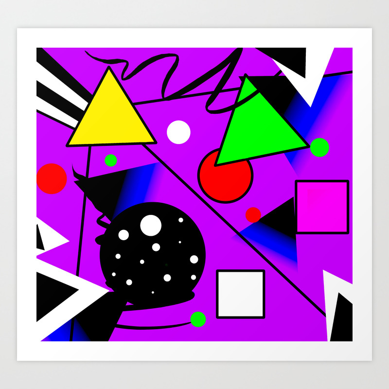 Geometric Shapes Abstract Art Graphic Design Tshirt Art Print By
