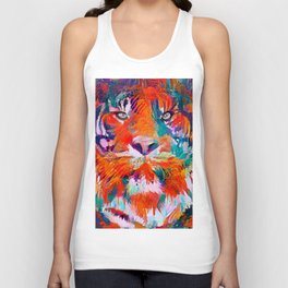 Rainbow Siberian Tiger Abstract Colorful Art Unisex Tank Top