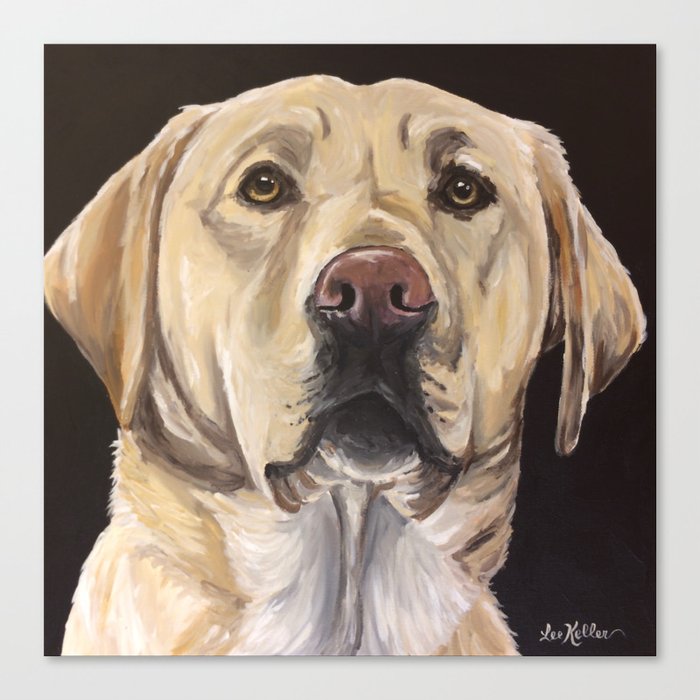Yellow Lab Art Cute Dog Painting Canvas Print By Leekeller Society6