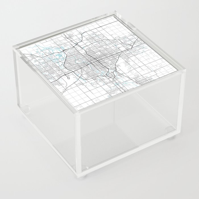 Wichita City Map of Kansas, USA - Circle Acrylic Box