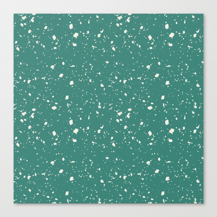 Green Blue Terrazzo Seamless Pattern Canvas Print