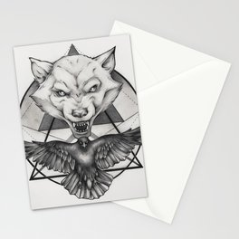Wolf and Crow - Emblem Stationery Cards