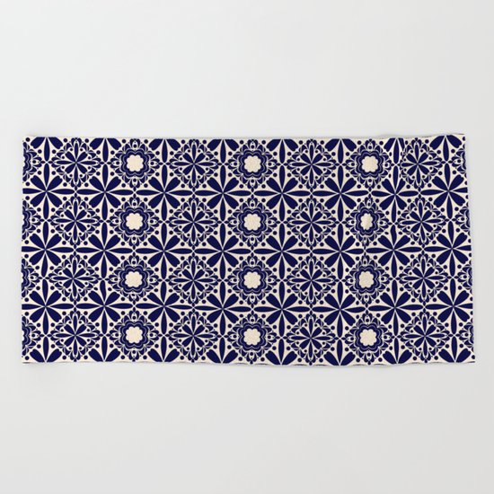 Pattern art curtain 2 Beach Towel