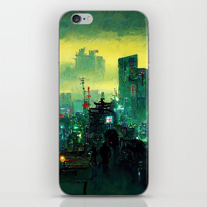 Tokyo Cyberpunk Cityscape at Night iPhone Skin