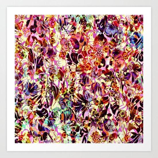 joyful abstract floral Art Print