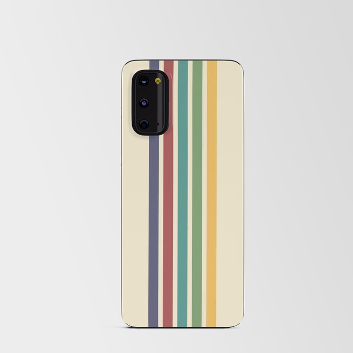 Minimal Abstract Retro Stripes 70s Style - Chacha Android Card Case