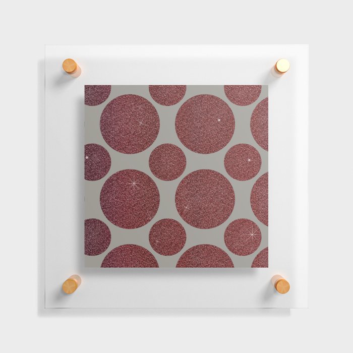 Glitter circle pattern gray burgundy Floating Acrylic Print