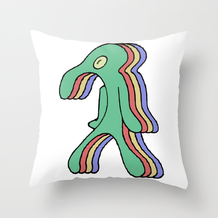 Abstract Squidward Throw Pillow