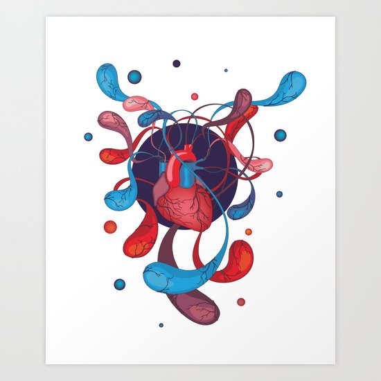 The Bass Heart Art Print