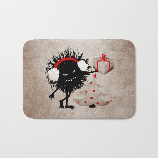 Evil Bug Gives Christmas Present Bath Mat