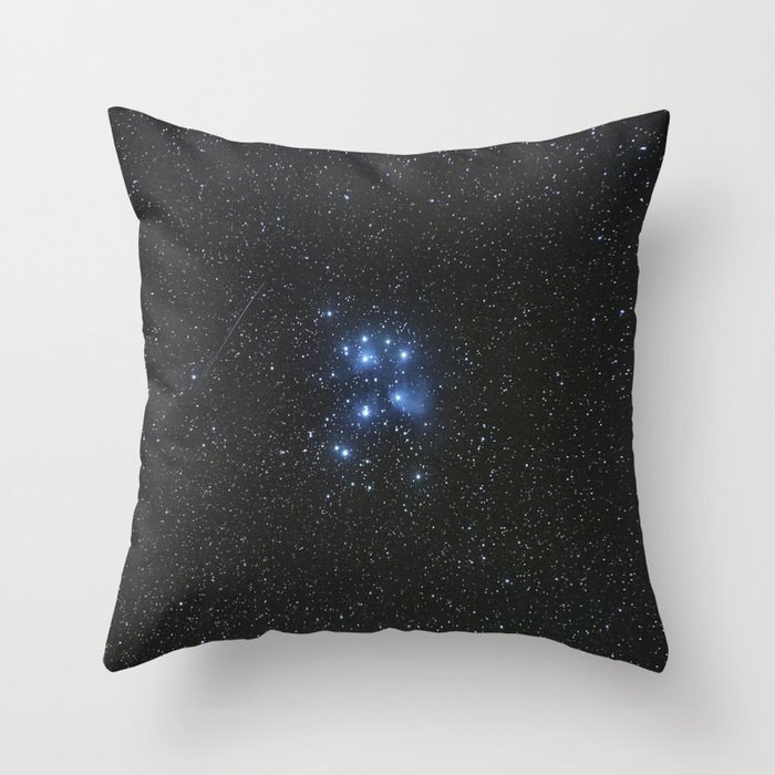Peiades star cluster and a Orionid Meteor Throw Pillow