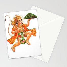 Lord Hanuman carrying Sanjivani Mountain Stationery Card