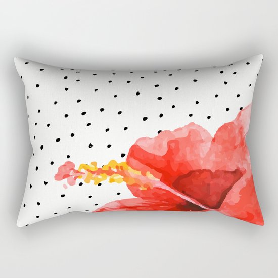Tropical flower on dots Rectangular Pillow
