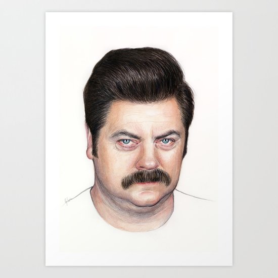 Ron Swanson Art Print