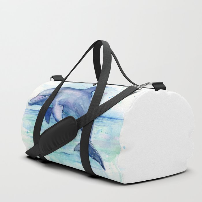 Dolphin Watercolor Sea Creature Animal Duffle Bag