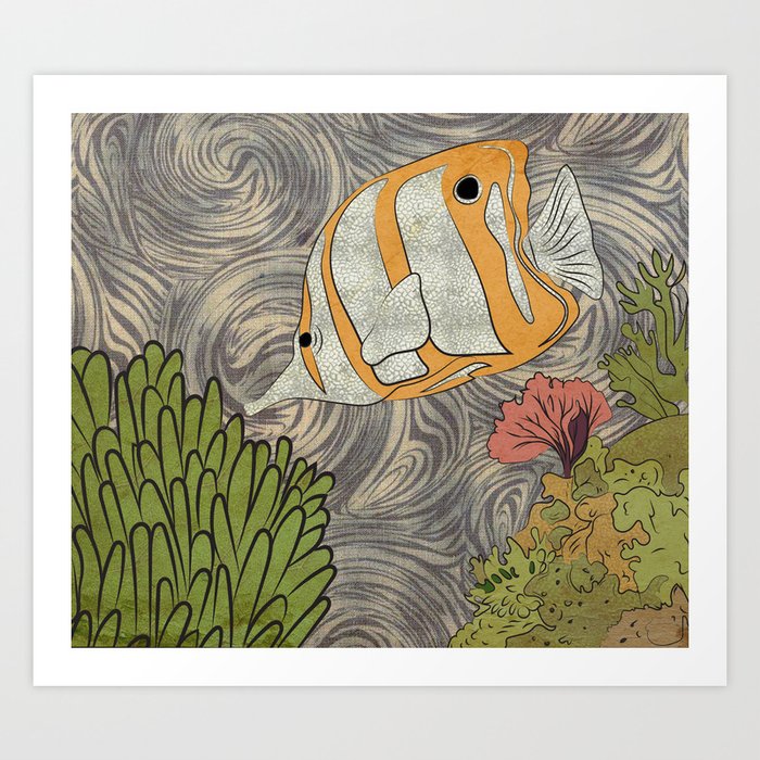 FISH CORAL TEXTURE Art Print