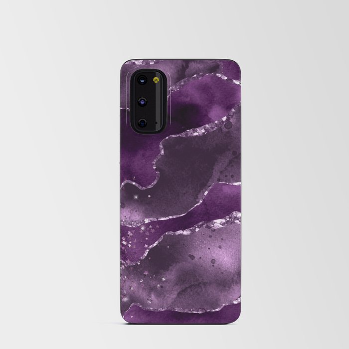 Purple Starry Agate Texture 04 Android Card Case