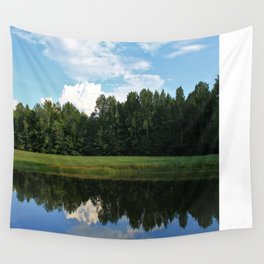 Clouds over a pond Wall Tapestry