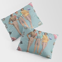 Girl Talk - 50s collage crystal art Pillow Sham