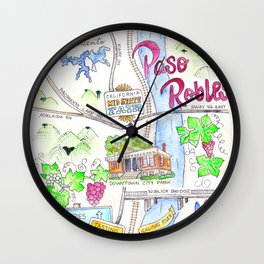New Paso Robles Map Wall Clock