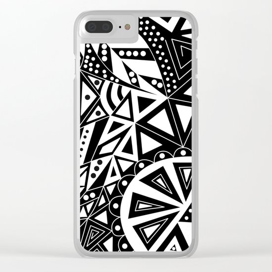 Black and white abstract pattern. 1 Clear iPhone Case